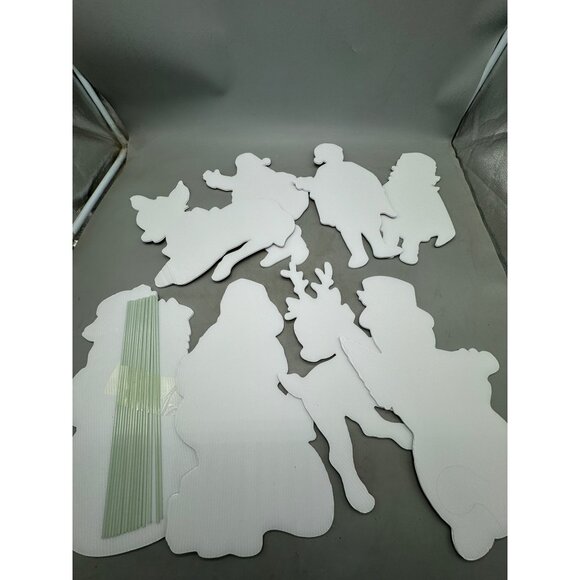 Christmas Yard Signs 8 Pieces Vintage Style 14" Tall With Prop Sticks READ - Picture 12 of 12